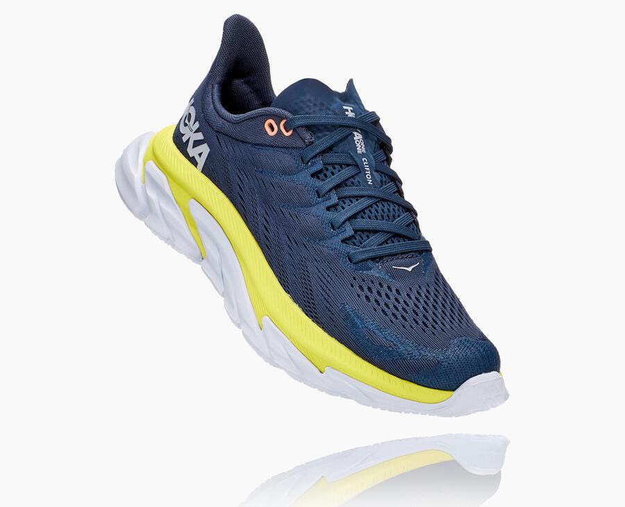 Running Shoes Womens - Hoka One One Clifton Edge - Navy - ECSBOMZ-29